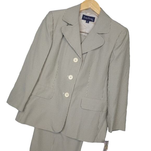 Evan Picone Women's 2pc Pant Suit Set Sz 6 Loden Ivor Office Corpcore NWT - Picture 1 of 16